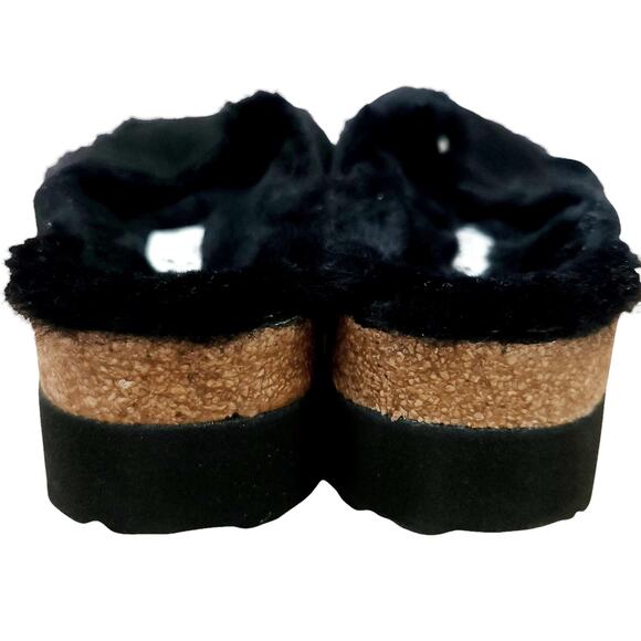 BIRKENSTOCK Papillio Daytona suede shearling sandals black slides Birks 39 8 8.5 - Picture 5 of 11